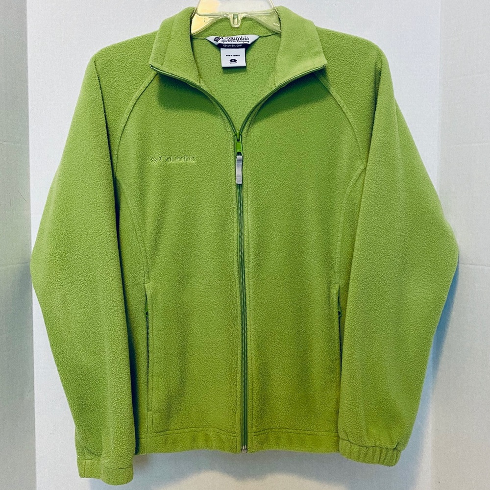 Columbia Green Fleece Zip Up Jacket Womens S